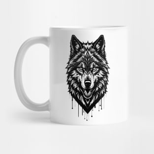 wolf ink art Mug